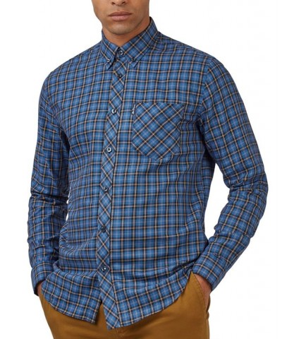 Men's House Tartan Regular-Fit Shirt Blue $46.87 Shirts