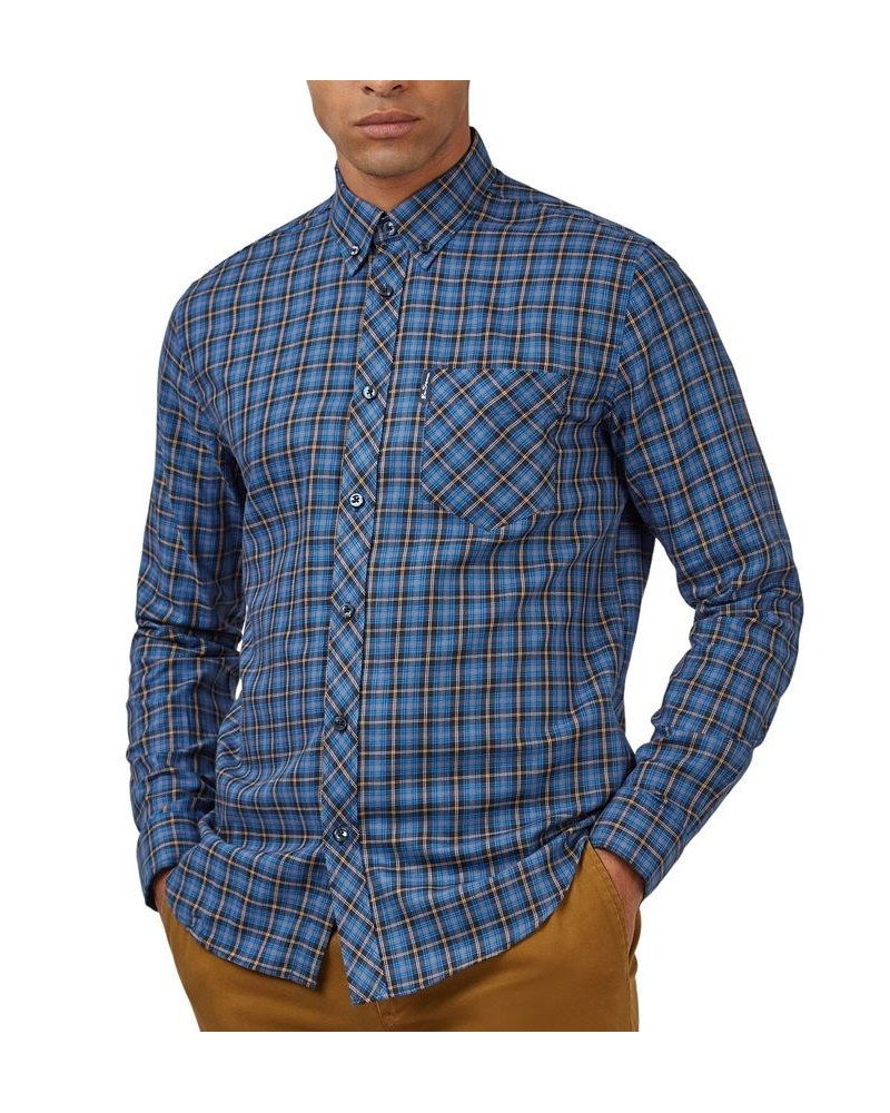 Men's House Tartan Regular-Fit Shirt Blue $46.87 Shirts