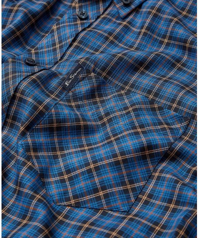 Men's House Tartan Regular-Fit Shirt Blue $46.87 Shirts