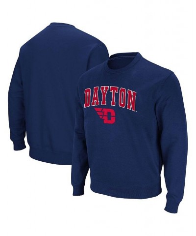 Men's Navy Dayton Flyers Arch and Logo Tackle Twill Pullover Sweatshirt $24.43 Sweatshirt