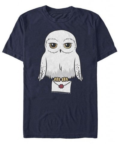 Men's Anime Hedwig Mail Short Sleeve Crew T-shirt Blue $15.75 T-Shirts