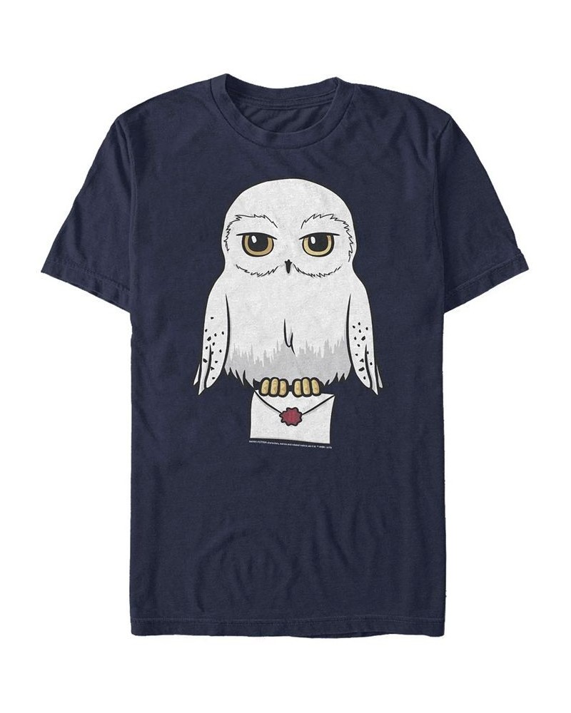 Men's Anime Hedwig Mail Short Sleeve Crew T-shirt Blue $15.75 T-Shirts