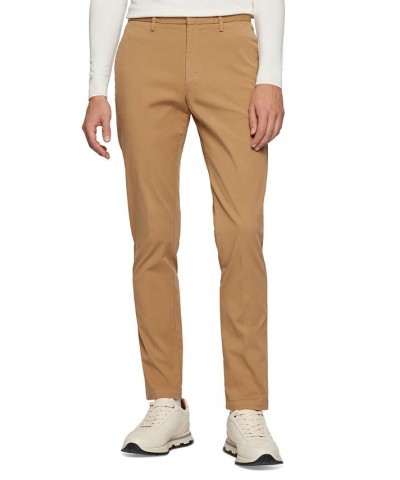 BOSS Men's Tapered-Fit Stretch Cotton Pants Tan/Beige $84.60 Pants