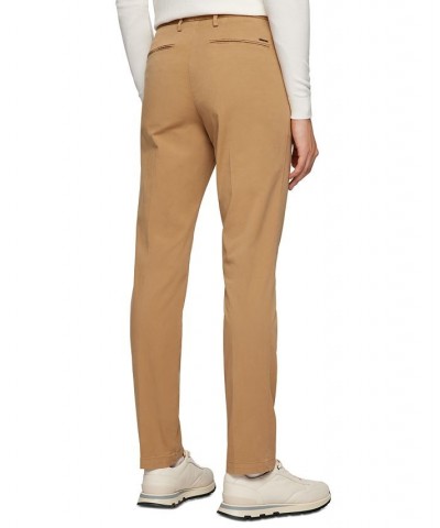 BOSS Men's Tapered-Fit Stretch Cotton Pants Tan/Beige $84.60 Pants