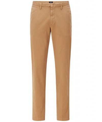 BOSS Men's Tapered-Fit Stretch Cotton Pants Tan/Beige $84.60 Pants