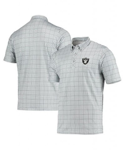 Men's Gray, Black Las Vegas Raiders Deliver Button-Down Polo Shirt $24.80 Polo Shirts