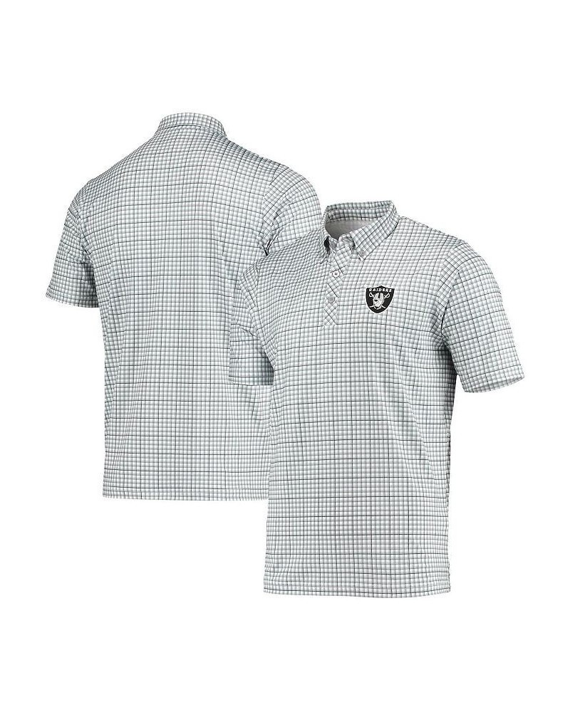 Men's Gray, Black Las Vegas Raiders Deliver Button-Down Polo Shirt $24.80 Polo Shirts