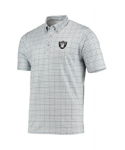 Men's Gray, Black Las Vegas Raiders Deliver Button-Down Polo Shirt $24.80 Polo Shirts