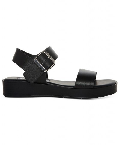 Women's Keenan Two-Piece Buckled Platform Sandals Black $40.05 Shoes