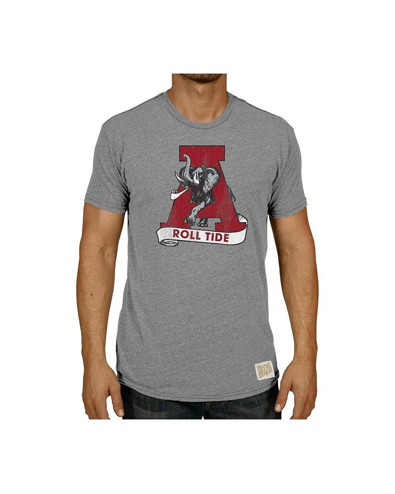 Men's Heathered Gray Alabama Crimson Tide Vintage-Like 1974-2000 Logo Tri-Blend T-shirt $21.60 T-Shirts