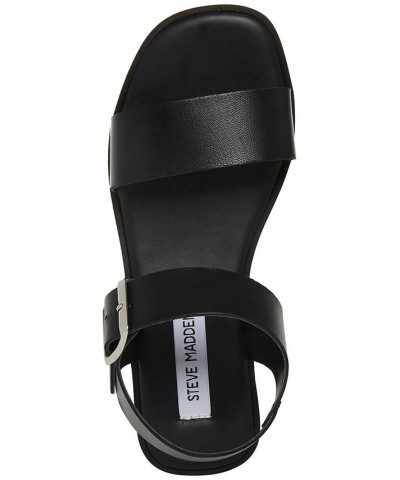 Women's Keenan Two-Piece Buckled Platform Sandals Black $40.05 Shoes