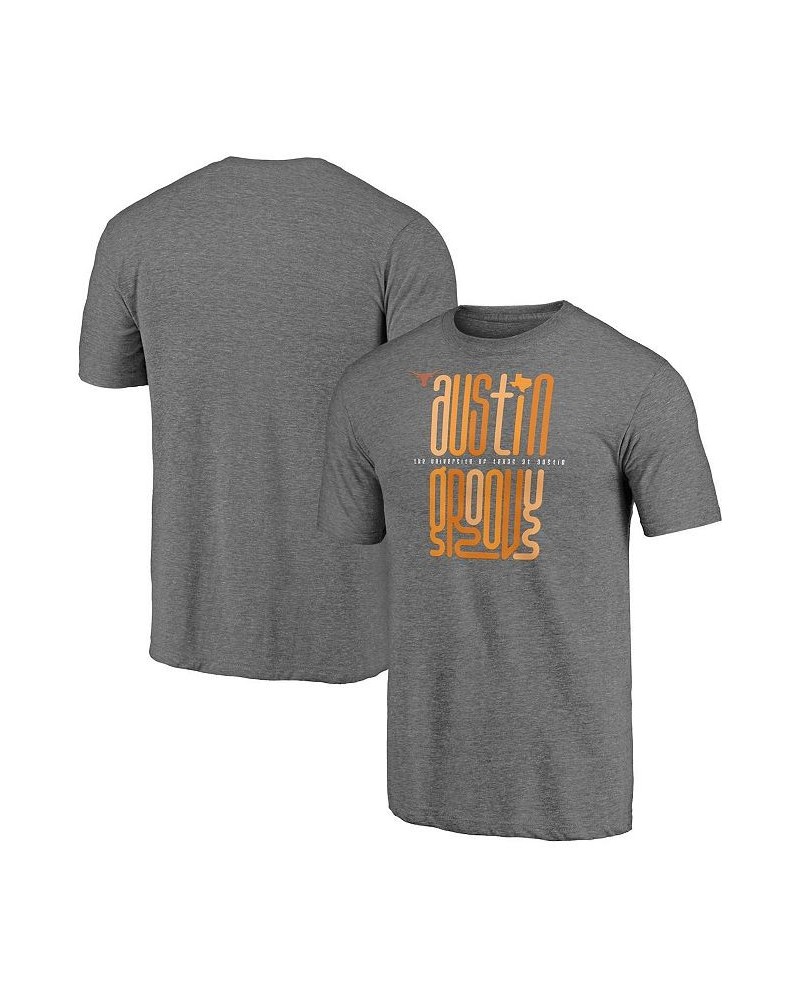 Men's Branded Heathered Gray Texas Longhorns Hometown Collection Groovy Tri-Blend T-shirt $17.59 T-Shirts