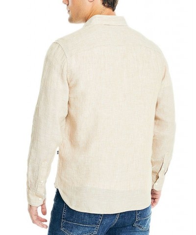 Men's Classic-Fit Long-Sleeve Button-Up Solid Linen Shirt PD02 $30.96 Shirts