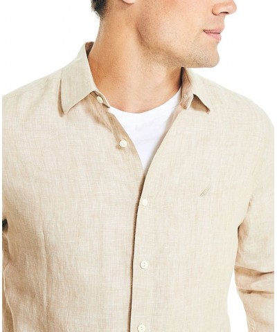 Men's Classic-Fit Long-Sleeve Button-Up Solid Linen Shirt PD02 $30.96 Shirts