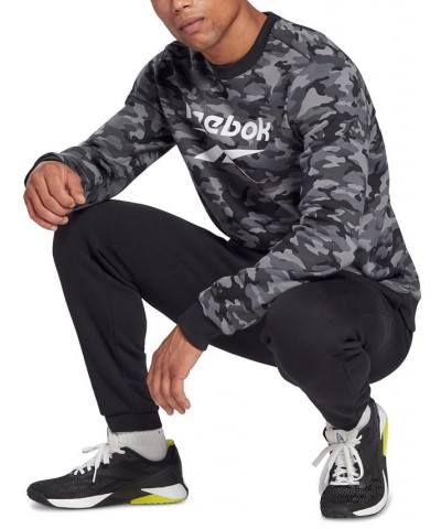 Men's ID Regular-Fit Camo Logo-Print Fleece Sweatshirt Black $19.35 Sweatshirt