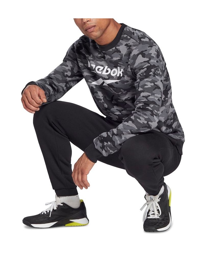 Men's ID Regular-Fit Camo Logo-Print Fleece Sweatshirt Black $19.35 Sweatshirt