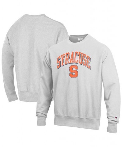 Men's Gray Syracuse Orange Arch Over Logo Reverse Weave Pullover Sweatshirt $46.74 Sweatshirt