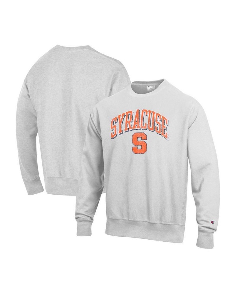 Men's Gray Syracuse Orange Arch Over Logo Reverse Weave Pullover Sweatshirt $46.74 Sweatshirt