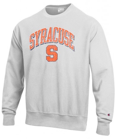 Men's Gray Syracuse Orange Arch Over Logo Reverse Weave Pullover Sweatshirt $46.74 Sweatshirt