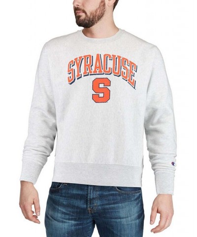 Men's Gray Syracuse Orange Arch Over Logo Reverse Weave Pullover Sweatshirt $46.74 Sweatshirt