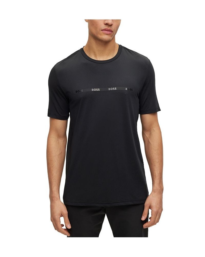 BOSS Men's Active-Stretch Slim-Fit Logo-Stripe Print T-shirt Black $39.60 T-Shirts