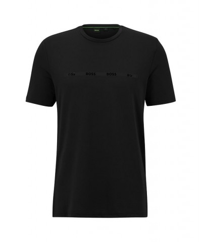 BOSS Men's Active-Stretch Slim-Fit Logo-Stripe Print T-shirt Black $39.60 T-Shirts