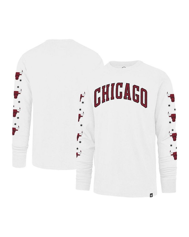 Men's White Chicago Bulls City Edition Downtown Franklin Long Sleeve T-shirt $32.00 T-Shirts