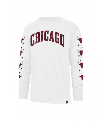 Men's White Chicago Bulls City Edition Downtown Franklin Long Sleeve T-shirt $32.00 T-Shirts