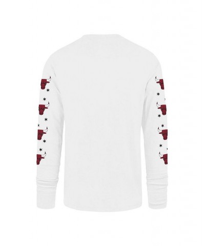 Men's White Chicago Bulls City Edition Downtown Franklin Long Sleeve T-shirt $32.00 T-Shirts