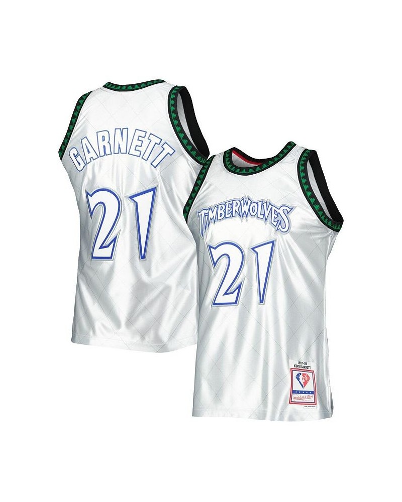 Men's Kevin Garnett Platinum Minnesota Timberwolves 1997-98 Hardwood Classics 75th Anniversary Swingman Jersey $95.55 Jersey