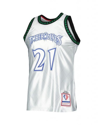 Men's Kevin Garnett Platinum Minnesota Timberwolves 1997-98 Hardwood Classics 75th Anniversary Swingman Jersey $95.55 Jersey