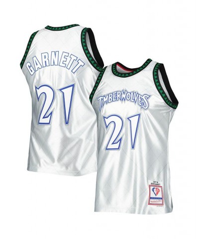 Men's Kevin Garnett Platinum Minnesota Timberwolves 1997-98 Hardwood Classics 75th Anniversary Swingman Jersey $95.55 Jersey