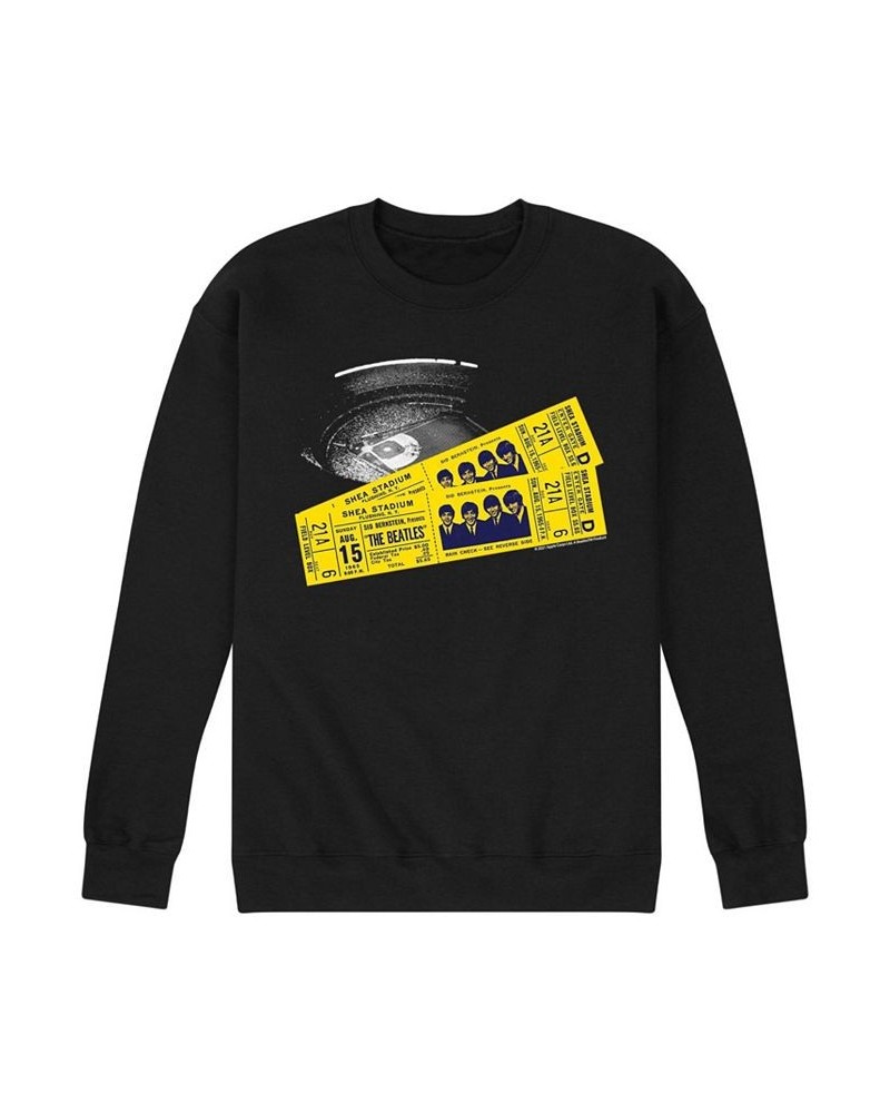 Men's The Beatles Shea Tickets Fleece Sweatshirt Black $30.24 Sweatshirt