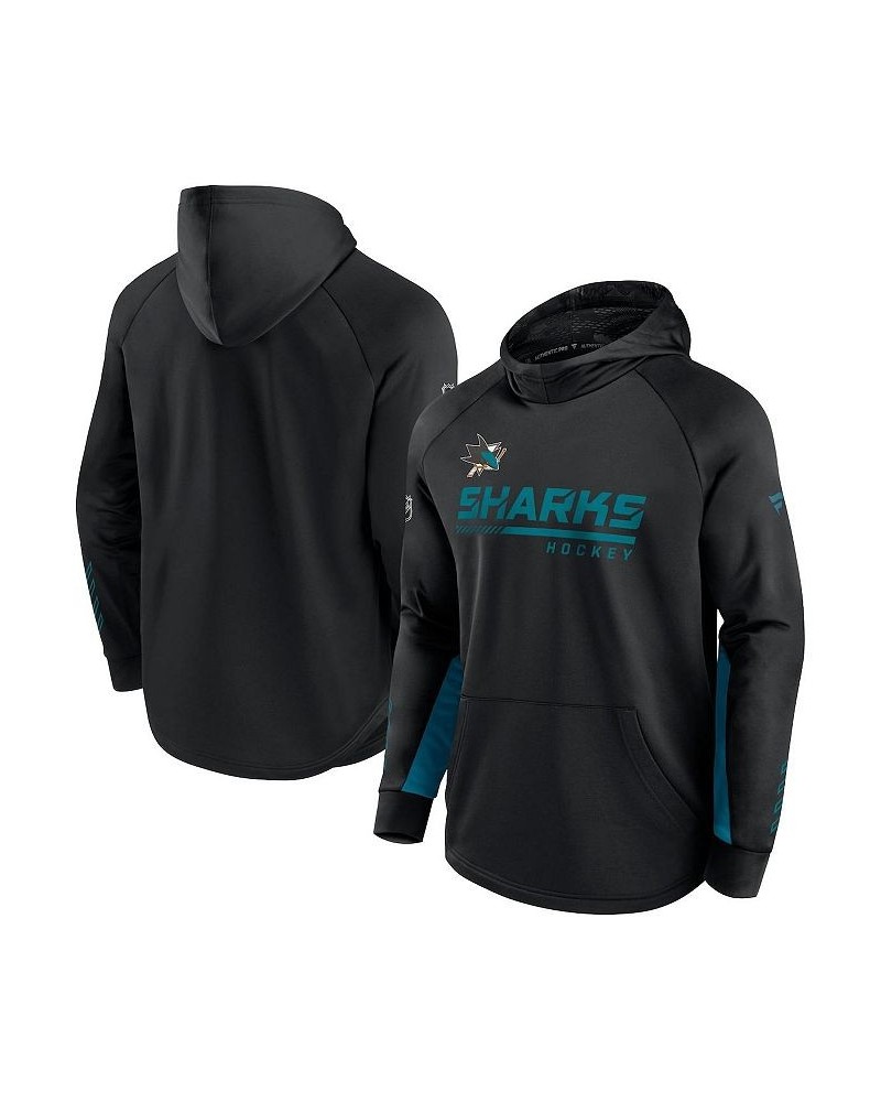 Men's Branded Black San Jose Sharks Authentic Pro Locker Room Raglan Pullover Hoodie $40.18 Sweatshirt