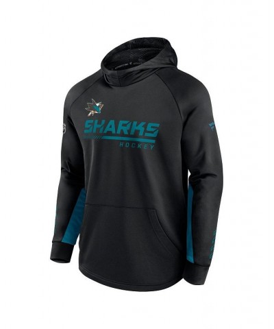 Men's Branded Black San Jose Sharks Authentic Pro Locker Room Raglan Pullover Hoodie $40.18 Sweatshirt