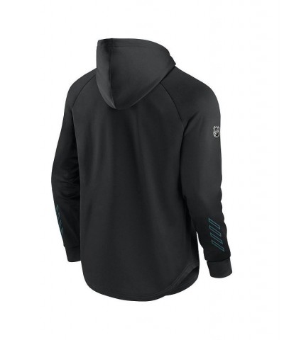 Men's Branded Black San Jose Sharks Authentic Pro Locker Room Raglan Pullover Hoodie $40.18 Sweatshirt