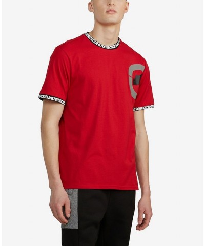 Men's Big and Tall Short Sleeves Slip Slide T-shirt Red $32.48 T-Shirts