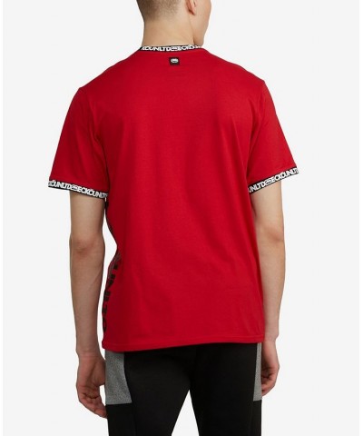 Men's Big and Tall Short Sleeves Slip Slide T-shirt Red $32.48 T-Shirts