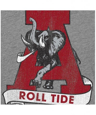 Men's Heathered Gray Alabama Crimson Tide Vintage-Like 1974-2000 Logo Tri-Blend T-shirt $21.60 T-Shirts