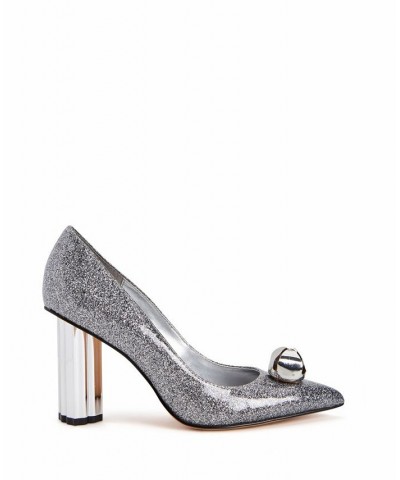 Women's The Dellilah Jingle Pointed Toe Pumps Gray $40.46 Shoes