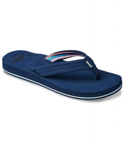 Women's Cushion Breeze Flip-Flops Blue $18.80 Shoes