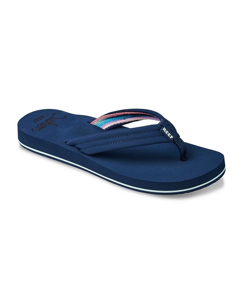 Women's Cushion Breeze Flip-Flops Blue $18.80 Shoes