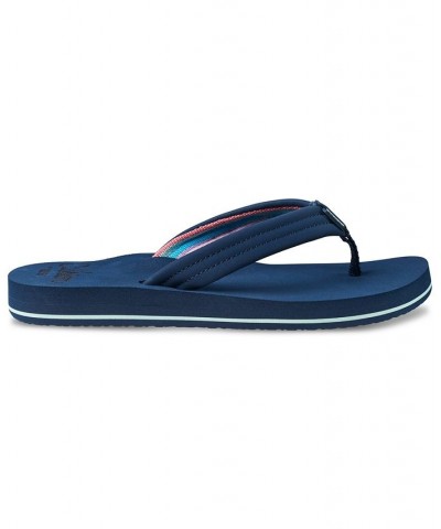 Women's Cushion Breeze Flip-Flops Blue $18.80 Shoes