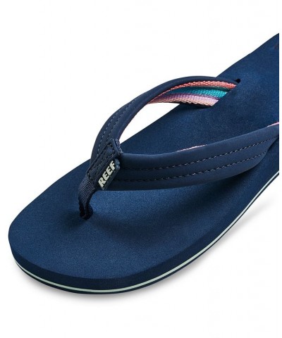 Women's Cushion Breeze Flip-Flops Blue $18.80 Shoes