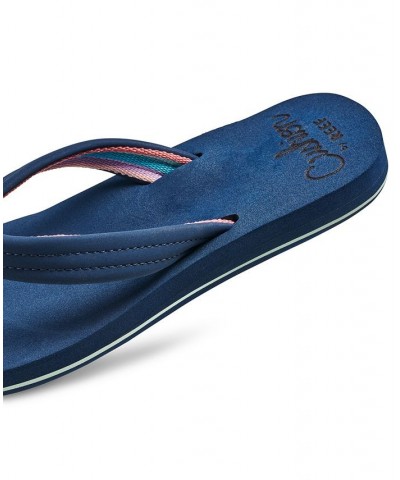 Women's Cushion Breeze Flip-Flops Blue $18.80 Shoes