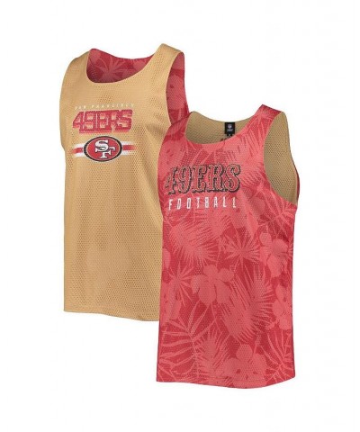 Men's Scarlet San Francisco 49ers Floral Reversible Mesh Tank Top $25.00 T-Shirts