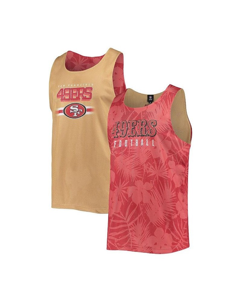 Men's Scarlet San Francisco 49ers Floral Reversible Mesh Tank Top $25.00 T-Shirts