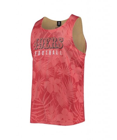 Men's Scarlet San Francisco 49ers Floral Reversible Mesh Tank Top $25.00 T-Shirts