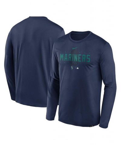 Men's Navy Seattle Mariners Authentic Collection Team Logo Legend Performance Long Sleeve T-shirt $32.44 T-Shirts