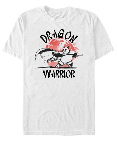 Kung Fu Panda Men's Po The Dragon Warrior Short Sleeve T-Shirt White $18.89 T-Shirts